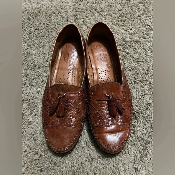 Giorgio Brutini Leather Woven Tassled Loafers Men’s Size 8D - Picture 1 of 8